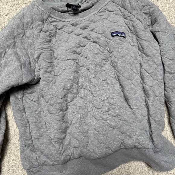 Patagonia Quilted gray organic cotton crewneck sweatshirt size M - Picture 1 of 4